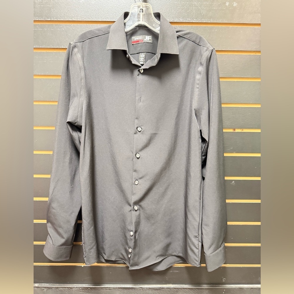 J. Ferrar Black Slim Stretch Dress Shirt S